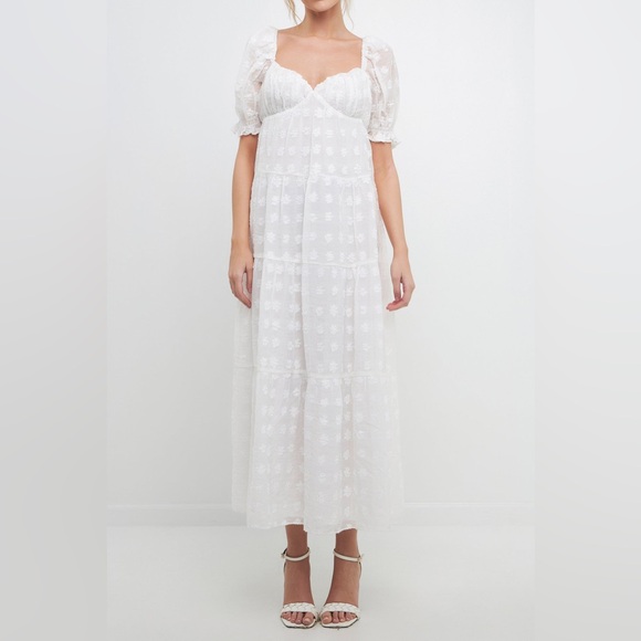 Sweetheart Tiered Short Sleeve Floral Maxi Dress - Picture 1 of 4